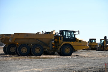 Obraz premium Construction dump truck excavation on a construction site