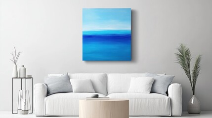 Serene Blues: Abstract Ocean Canvas Art