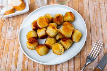 Popular European dish is cheese whimsy, made from the most delicate cheese and fried until golden brown