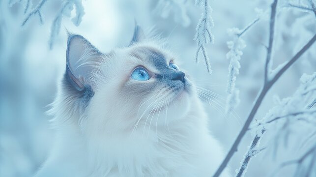 A Regal Ragdoll in Winter Wonderland