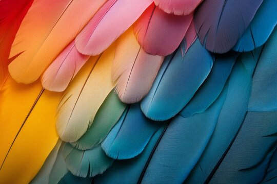 Rainbow Parrot Feathers Texture