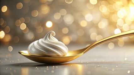 Creamy Indulgence: A Minimalist Gold Spoon Photography
