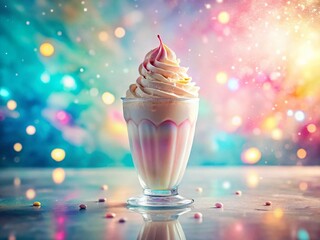 Creamy Milkshake Double Exposure Stock Photo: Delicious Drink Photography