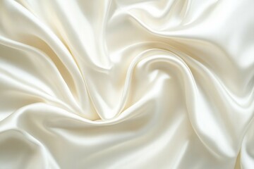Obraz premium Smooth white silk folds on fabric surface. AI generated