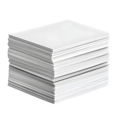 Stack of white paper on clear transparent background cut out