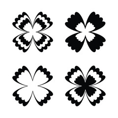 Abstract flower icon set 