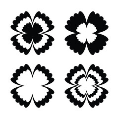 Abstract flower icon set 