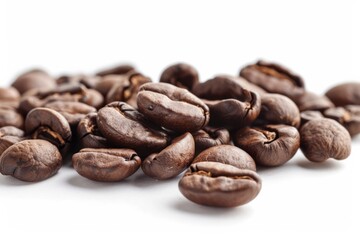 Naklejka premium Coffee beans on white background. AI generated