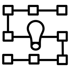 Creative idea network outline icon