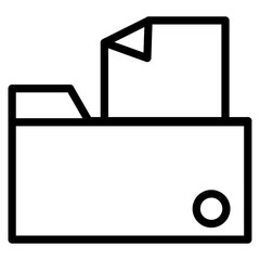 Document storage folder outline icon