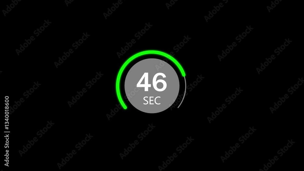 Poster one minute circle countdown timer animation from 60 to 0 seconds. 60-second countdown timer for prec