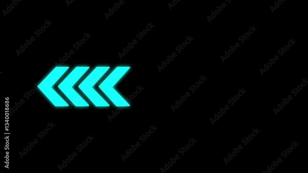 Poster arrow loop animation video with direction concept, showcasing forward movement, interface, and loopi