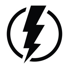 flash lightning bolt icon. Electric power symbol. Power energy sign, vector illustration