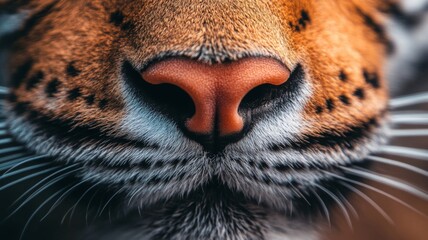 Obraz premium Close Up Of A Tigers Nose And Whiskers