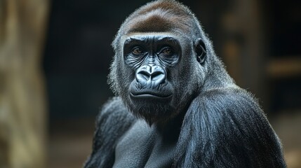 Obraz premium Gorilla Portrait with Intense Stare