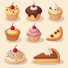 seamless pattern with cakes