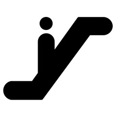 Escalator Man Business Glyph Icon