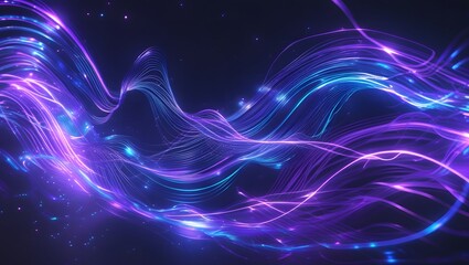 Fototapeta premium Bright Abstract Neon Streaks with Futuristic Glow