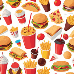 fastfood, fast, snack, meal, food, lunch, burger, dinner, background, delicious, meat, american, menu, unhealthy, restaurant, isolated, cheeseburger, junk, set, hamburger, fat, sandwich, tasty, eat, c
