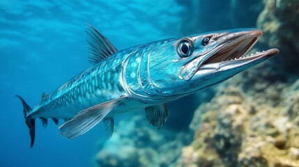 Vibrant Barracuda Underwater