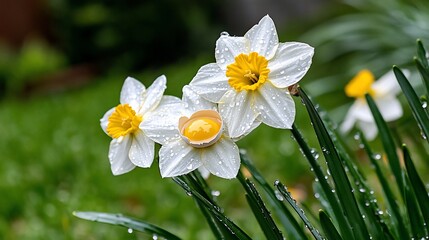 White Daffodils Spring Flowers Nature Photography