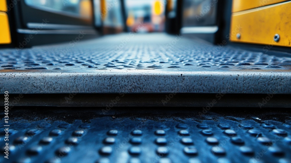 Poster detailed view of a textured metal surface with indentations and other objects