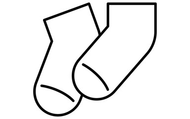 衣料品、アンクルソックスのシンプルな白黒の線画アイコン