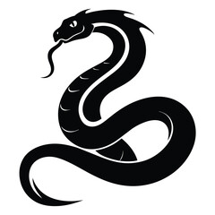 Fototapeta premium Black and White Snake Vector Illustration
