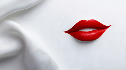 Obraz premium Red Lipstick Mark on White Napkin