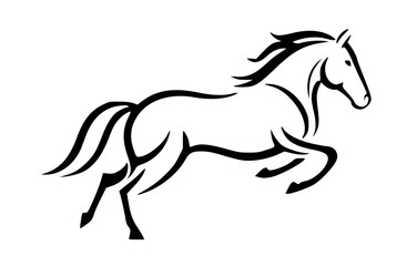 Obraz premium black horse vector illustration