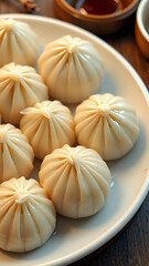 Fototapeta premium Freshly Steamed Buns Ready to Serve
