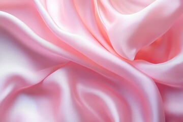 Obraz premium Soft pink satin fabric with gentle waves. Artificial Intelligence