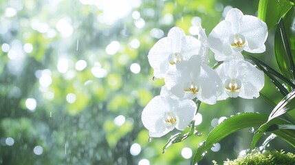 White Orchids Garden Soft Light Floral Nature