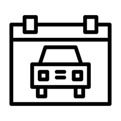 car service calendar. This is a vector single icon with a line style. Suitable for any purpose, such as website design, mobile app design, logo design, pattern design, etc.