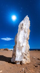 White Rock Formation Blue Sky Sunny Beach