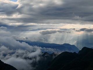 clouds over the mountains
