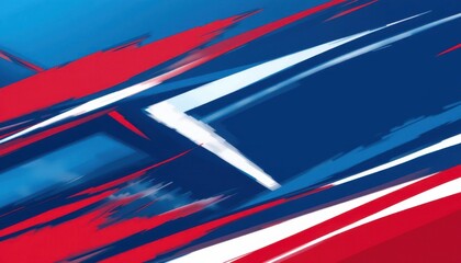 Dynamic Sports Design Featuring Angular Shapes in Fiery Red and Cobalt Blue