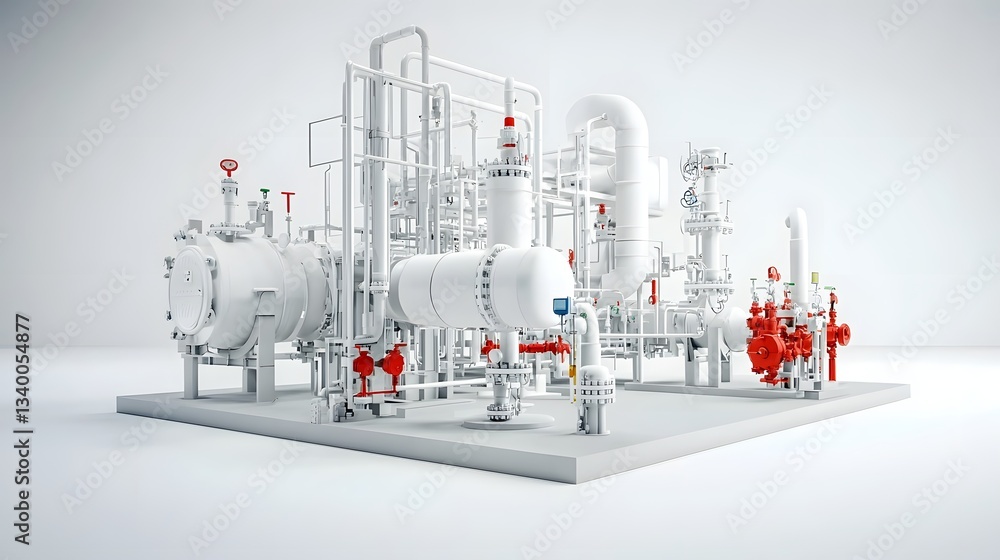 Poster a complex and intricate pressurized pipeline system featuring an array of tanks valves pipes and oth