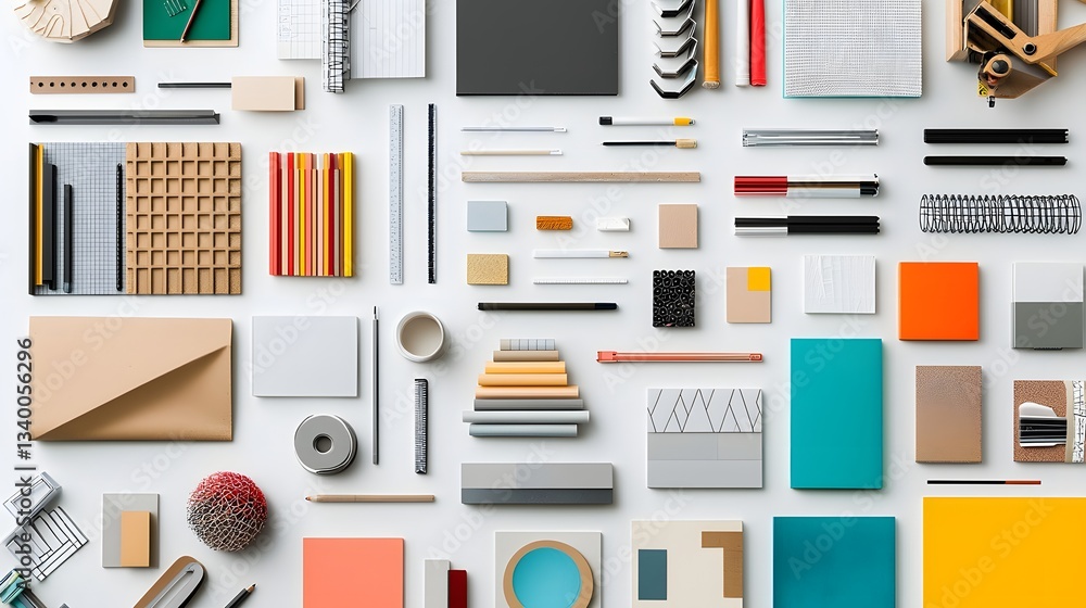 Poster a designer working with an assortment of diverse materials and tools seeking to push the boundaries 