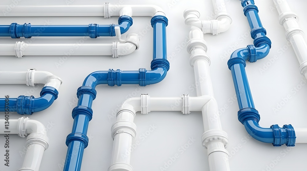 Poster a detailed view of a modular pipe system with various interconnected components arranged in an organ