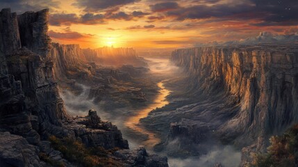 Fototapeta premium Sunrise Canyon Valley, Epic Scenery