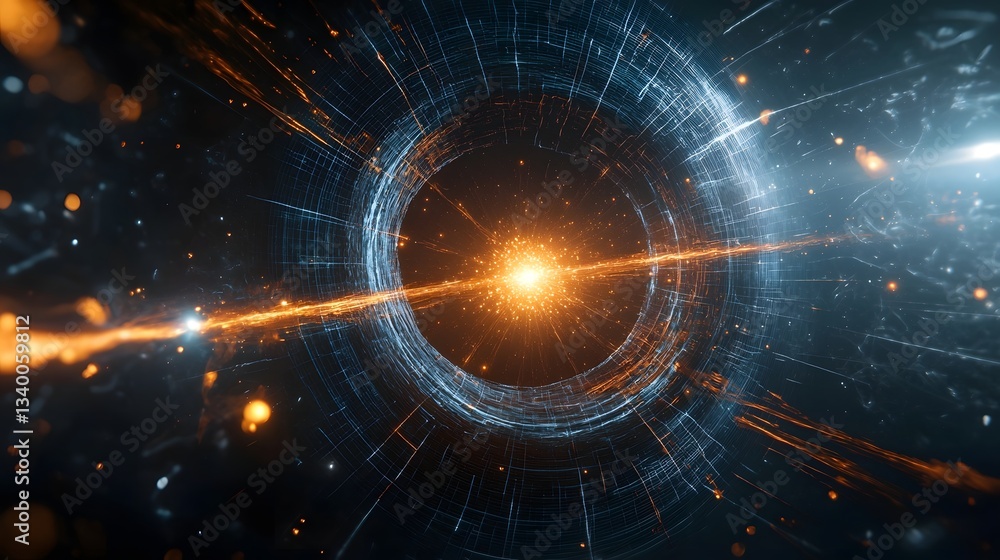 Poster a mesmerizing cosmic vortex opens revealing an interdimensional rift that appears to be discharging 