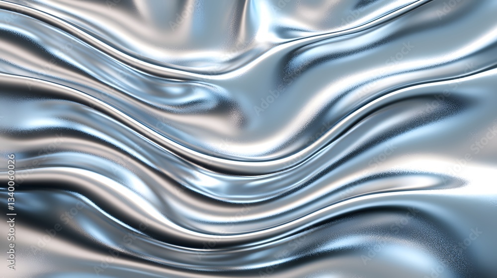 Poster captivating 3d render of a silver background showcasing fluid abstract design with a play of light a