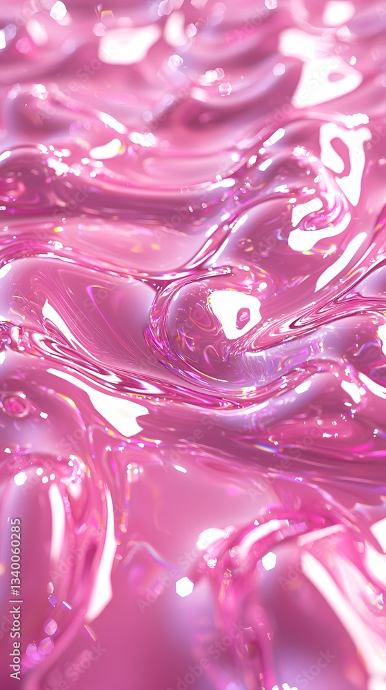 Poster elegant pink liquid flowing in an abstract background creating a sense of movement and fluidity in d