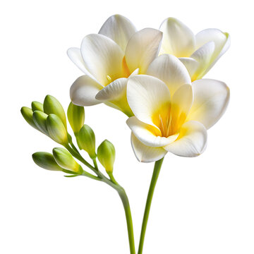 beautiful white freesia flower isolated on transparent background frangipani flowers
