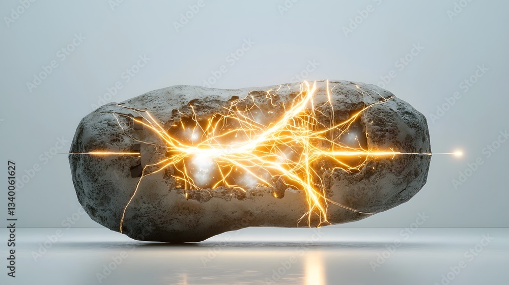 Aufkleber A mysterious textured rock like object emits a captivating ethereal glow suggesting the presence of an enigmatic otherworldly energy within