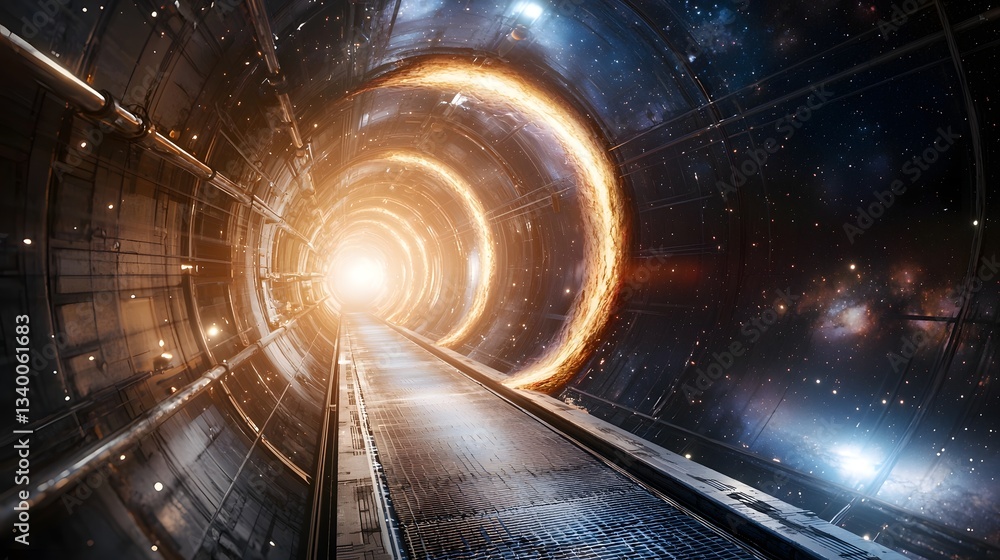Poster A mysterious wormhole like portal opening to reveal a hidden dimension beyond the limits of our known universe transcending the boundaries of space and time