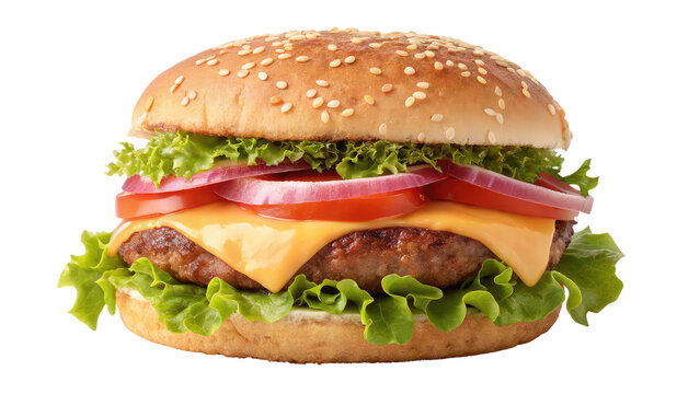 humburger on transparent background 