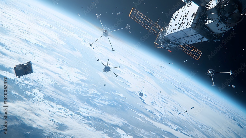 Aufkleber a satellite based defense system using advanced drone technology to monitor and track potential airb