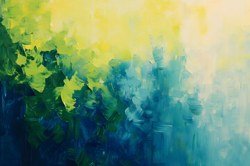 Abstract Green Blue Canvas Painting Texture